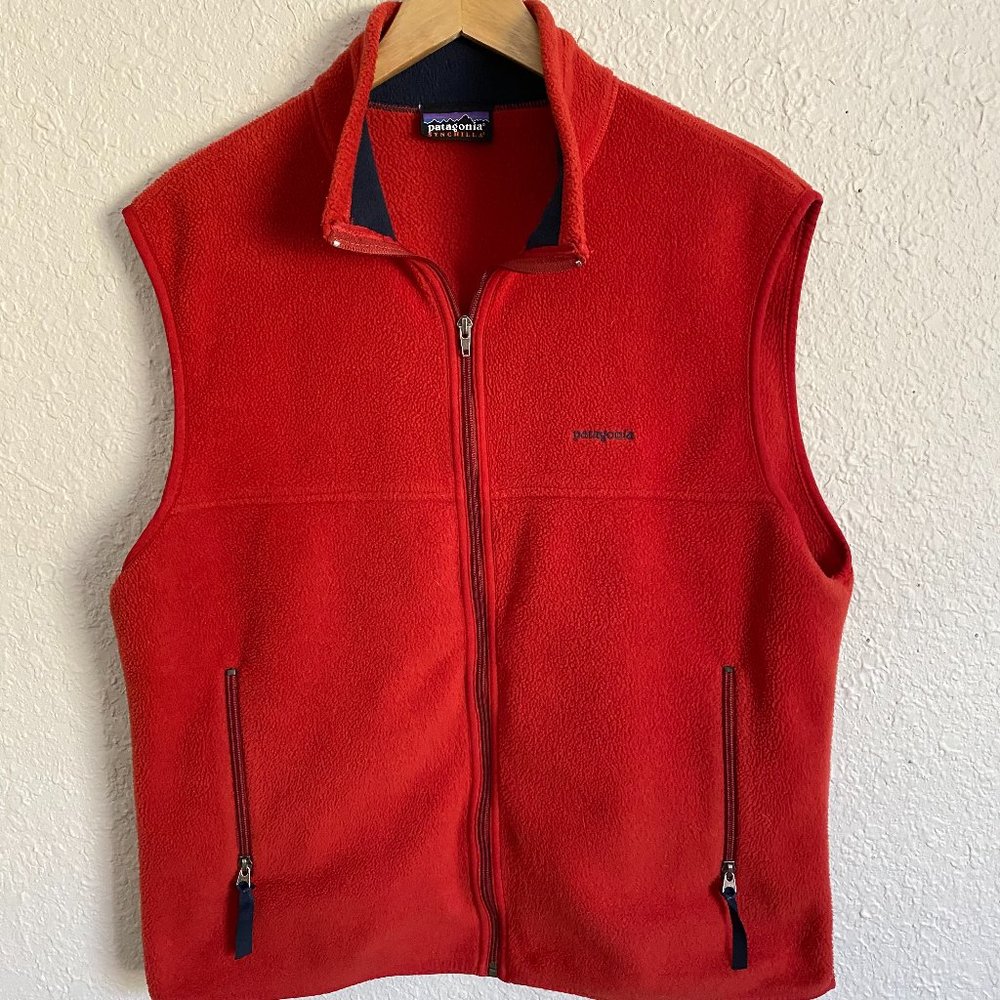 Vintage 90s Patagonia Synchilla Embroidered Fleece Vest Men's Large